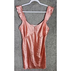Chanteuse Satin Slip Dress Nightgown Womens Size 1X Pink‎ Babydoll Romantic